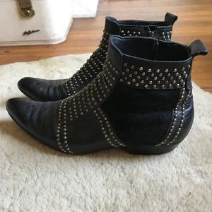 ANINE BING Charlie Boots With Silver Studs 40 9.5